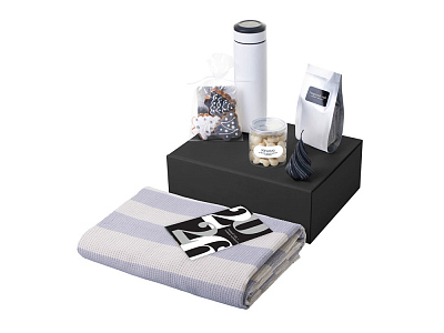 Подарочный набор Re:Warm с пледом, термосом и свечой