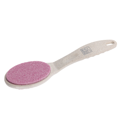 Терка Dewal Beauty педикюрная керамическая с ручкой из пшеничной соломы, двусторонняя, 21 см