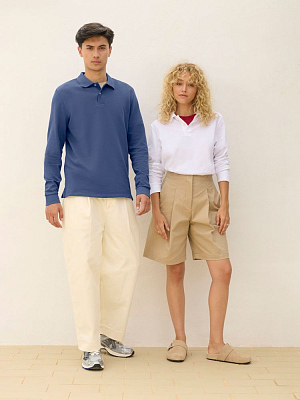 Рубашка поло унисекс с длинным рукавом Pacific LSL, черная