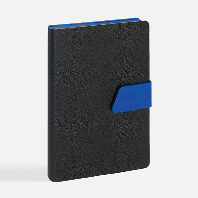 Ежедневник Boom, недатированный, черный с ярко-синий (Синий)