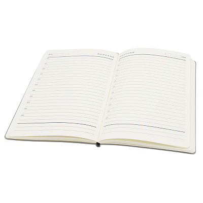 Ежедневник A5 недатированный Equator в мягком переплёте, серый с серебристым