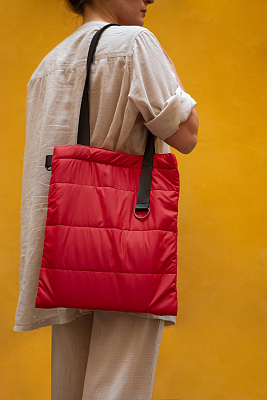 Шоппер Superbag Bubble, с магнитной кнопкой (красный с черным)