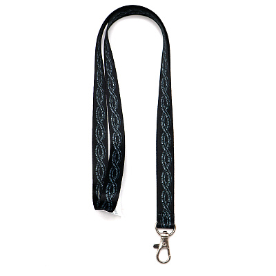 Ланъярд полноцветный Флоу с карабином (Чёрный)