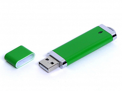 USB 3.0- флешка промо на 32 Гб прямоугольной классической формы (Зеленый)