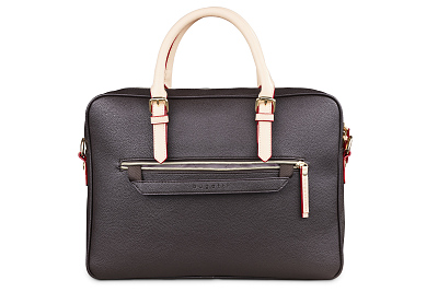 Портфель женский BUGATTI Ella 15'', тёмно-коричневый, полиуретан, 38х6х27,5 см