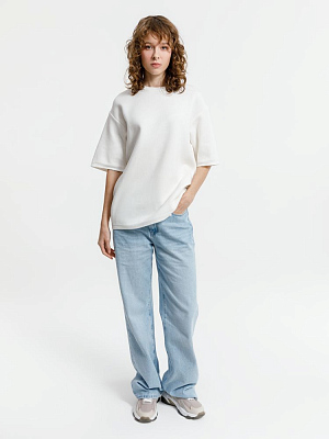 Джемпер с коротким рукавом Siluetti Volumica, молочно-белый