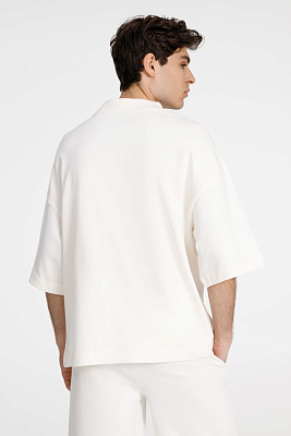 Футболка оверсайз унисекс T9, молочно-белая