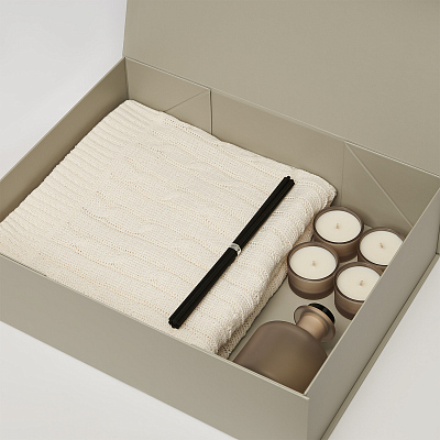 Подарочная коробка-трансформер средняя, серая