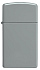 Зажигалка ZIPPO Slim® с покрытием Flat Grey, латунь/сталь, серая, глянцевая, 29x10x60 мм - Фото 2
