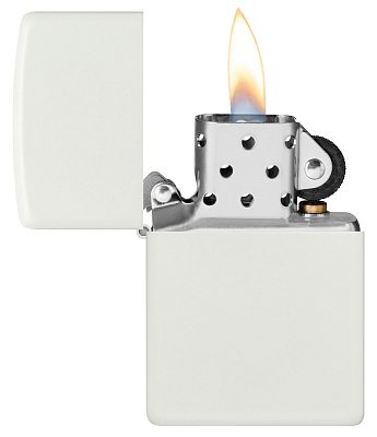 Зажигалка ZIPPO Classic с покрытием White Matte, латунь/сталь, белая, матовая, 38x13x57 мм