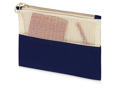 Косметичка Mesh хлопковая с сетчатой вставкой