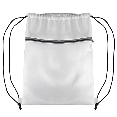 Рюкзак мешок  "Shift" со светоотражающей молнией, белый, 36*41 см, полиэстер 210D