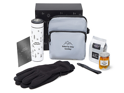 Подарочный набор Re:m. Step  с термосом, перчатками и сумкой (Белый)