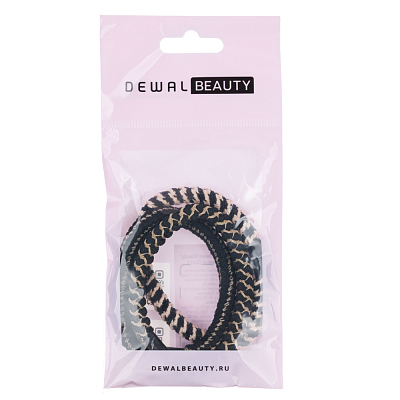 Резинки для волос Dewal Beauty, цвет черно-бежевый (3шт.)
