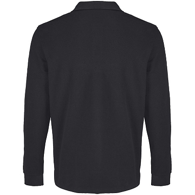 Рубашка поло унисекс с длинным рукавом Pacific LSL, черная