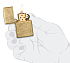 Зажигалка ZIPPO Classic с покрытием Tumbled Brass, латунь/сталь, золотистая, матовая, 38x13x57 мм - Фото 5
