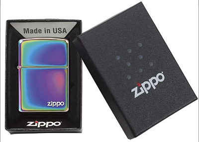 Зажигалка ZIPPO Classic лого с покрытием Spectrum™, латунь/сталь,разноцветная,глянцевая, 38x13x57 мм
