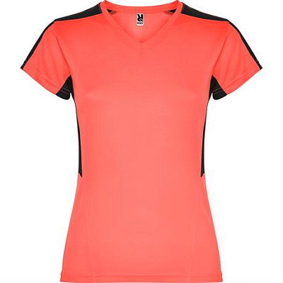 Спортивная футболка SUZUKA женская, КОРОЛЕВСКИЙ СИНИЙ/ЧЕРНЫЙ S (Коралловый флуоресцентный/Черный)