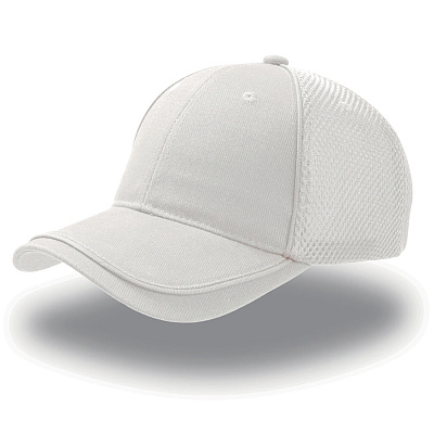 Бейсболка "Golf", 6 клиньев, сетка,  застежка на липучке (Белый)
