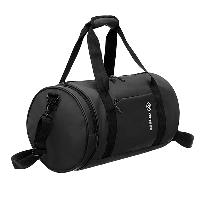 Сумка спортивная TORBER Mobi, чёрный, полиэстер 900D с PU покрытием, 45 х 25 х 25 см