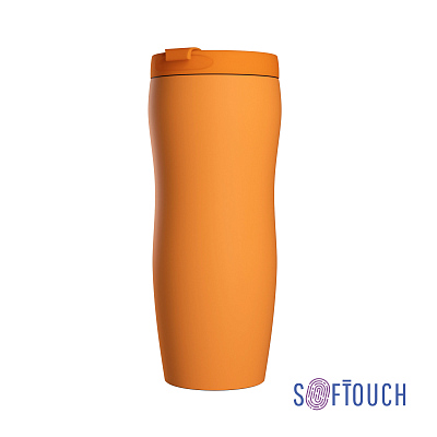 Термостакан "Монтана" 400 мл, покрытие soft touch, оранжевый