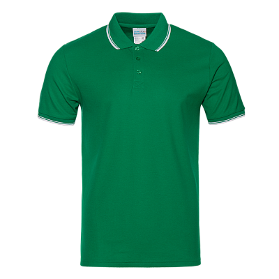 Рубашка поло мужская STAN с окантовкой хлопок/полиэстер 185, 04T (Зелёный)