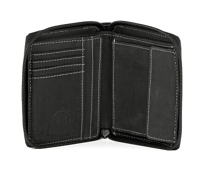 Бумажник KLONDIKE NUGGET «Riley», натуральная кожа в черном цвете, 12 х 10,5 х 2,5 см