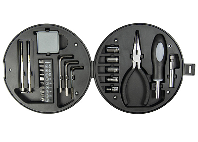 Набор инструментов в форме колеса TORQ, черный