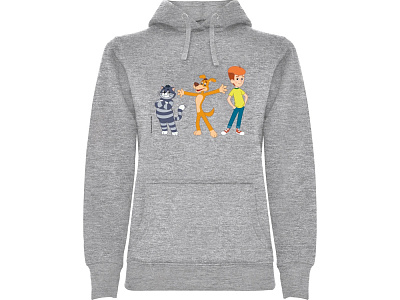 Толстовка с капюшоном Простоквашино женская (Серый меланж)