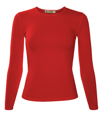 Футболка женская REDFORT стрейч, длинный рукав (Красный)