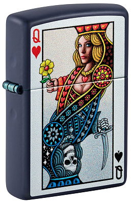 Зажигалка ZIPPO Queen Design с покрытием Navy Matte, латунь/сталь, синяя, матовая, 38x13x57 мм (Синий)