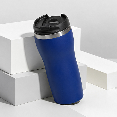 Термокружка Double wall mug С1 soft-touch, 350 мл (Синий)