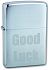 Зажигалка ZIPPO Good Luck, с покрытием Brushed Chrome, латунь/сталь, серебристая, матовая, 38x13x57 - Фото 1