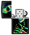 Зажигалка ZIPPO Skeleton Design с покрытием Black Light, латунь/сталь, черная, матовая, 38x13x57 мм - Фото 4
