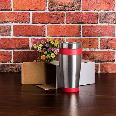 Термокружка  дорожная с крышкой "Хит". 450 мл