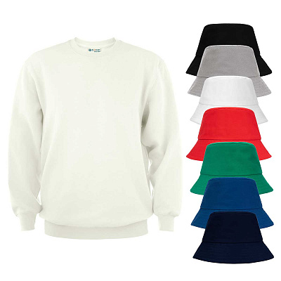 Комплект - свитшот + панама на выбор, арт.285120 (Молочно-белый)