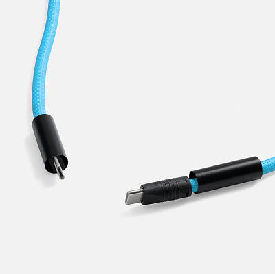 Кабель-ланьярд energyFlex Power Delivery 60 Вт, голубой