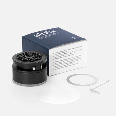 Вакуумная магнитная подставка airFix, черная с серым