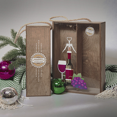 Ящик подарочный WINOTERRA размер 36 х 24,5 х 11 см