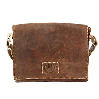 Сумка KLONDIKE Native, натуральная кожа в черном цвете, 35 х 13 х 36 см (Коричневый)