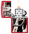 Зажигалка ZIPPO Skull King Queen Beauty с покрытием Red Matte, латунь/сталь, красная, 38x13x57 мм - Фото 3