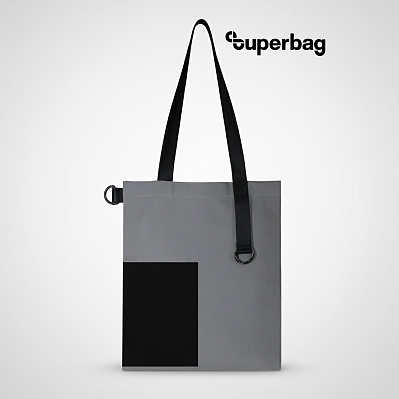Шоппер Superbag Color (серый с чёрным) (Серый с черным)