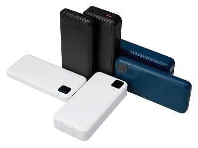 Внешний аккумулятор со встроенными кабелями Фрэйм, 10000мач