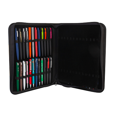 Презентационный кейс ручек и карандашей Океан, черный с желтым