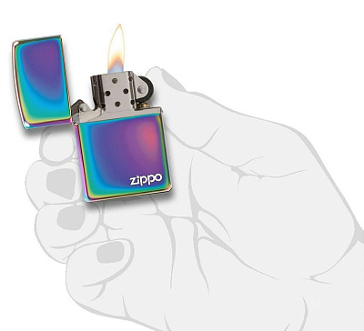Зажигалка ZIPPO Classic лого с покрытием Spectrum™, латунь/сталь,разноцветная,глянцевая, 38x13x57 мм