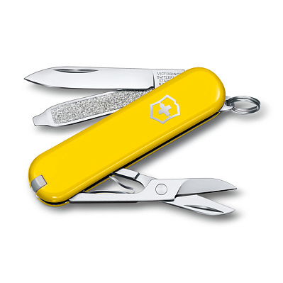 Нож-брелок VICTORINOX Classic SD Colors "Sunny Side", 58 мм, 7 функций, жёлтый (Желтый)