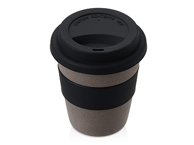 Стакан из бамбукового волокна Café (Серо-коричневый/черный)