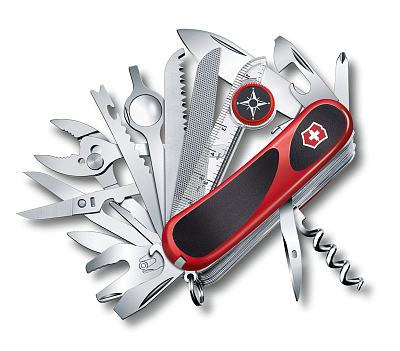 Нож перочинный VICTORINOX EvoGrip S54, 85 мм, 32 функции, с фиксатором лезвия, красный/чёрный