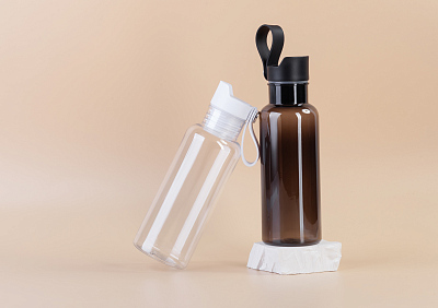 Бутылка для воды "Ариэль" 600 мл с кнопкой, черный