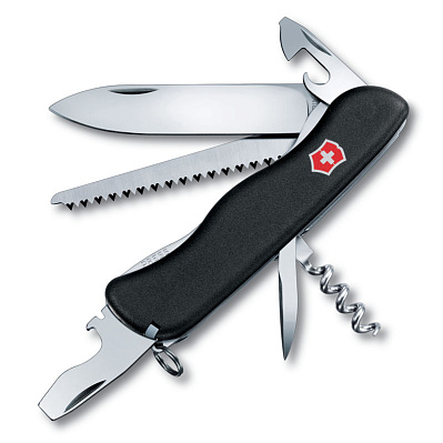 Нож перочинный VICTORINOX Forester 111 мм 12 функций с фиксатором лезвия чёрный